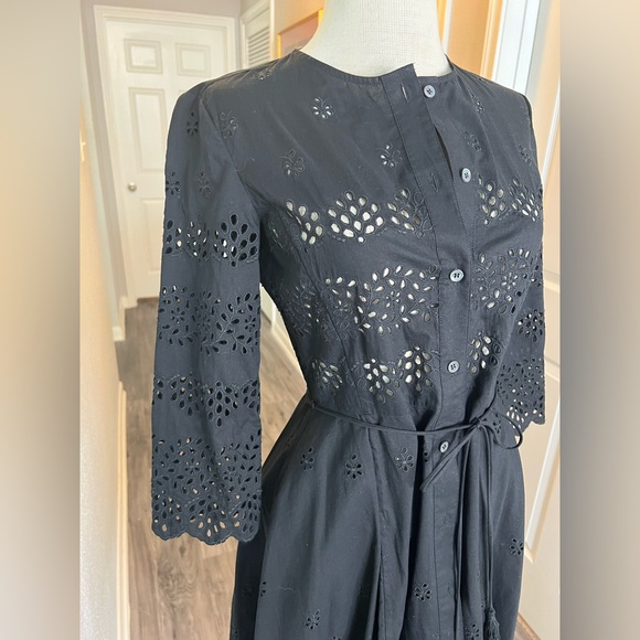 Theory structured eyelet shirt dress cotton size 2 - Picture 5 of 15